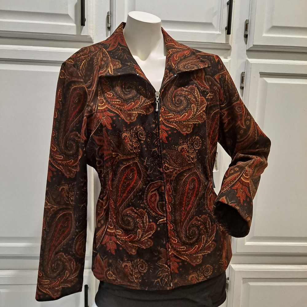 Counterparts Women's Paisley Blazer Jacket - Brown and Red
